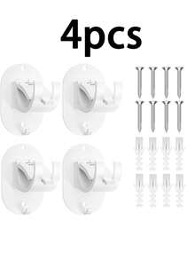 2pcs/4pcs/6pcs No-Drill Adhesive Curtain Rod Brackets, Screw-Fixed / Adhesive Dual-Use Curtain Rod Holders, Adjustable Self-Adhesive Curtain Hooks Wall Mounts, Includes Screws + Expansion Tubes, Suitable For Home, Kitchen - Curtain Rod Hooks - View 13