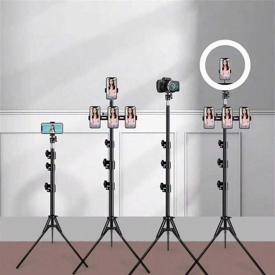 1.6m Phone Tripod Stand With 1/4 Screw, Floor-Standing Camera Anchor Live Streaming Selfie Light Metal Stand - View 1