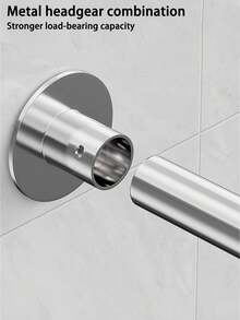 Adjustable L-Shaped Shower Curtain Rod: Rust-Resistant Stainless Steel, Wall-Mounted, Suitable For Multi-Purpose Use In Bathroom - A - View 3