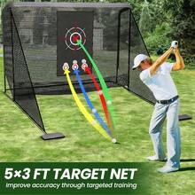Golf Hitting Net | 10x7FT | Golf Hitting Net Systems Ball Netting with Target Mat | for Outdoor Indoor Driving Chipping Training Swing - Schwarz - Übersicht 10