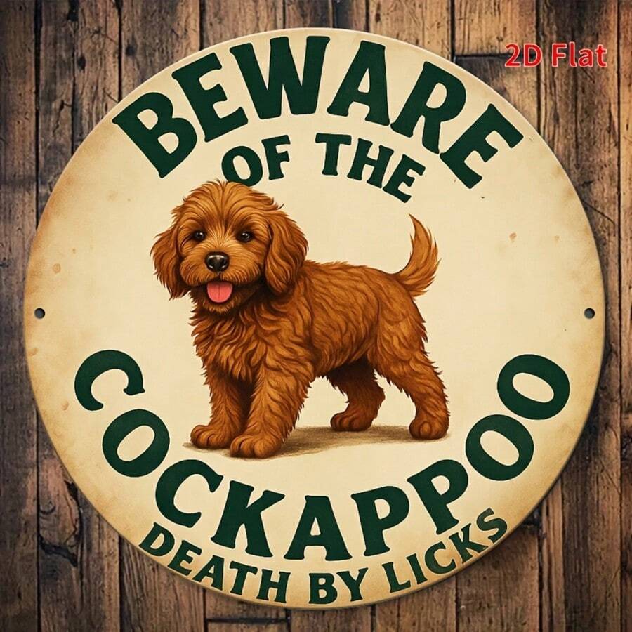 2D 1pc Beware Of Dog Roosterappoo Wooden Warning Sign, Suitable For Yard Wall Decor, Fence, Garage, Indoor Wall Decoration, Great Gift/No Electricity Required - TM40 - View 1