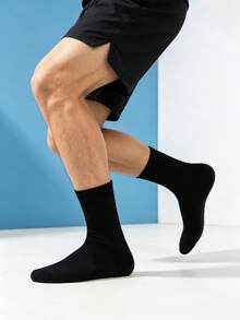 1/5/10/20 Pairs Men's Thick Striped Socks, Simple Versatile, Comfortable Sports Running Socks, Casual Mid-Calf Socks - Multicolor - View 2