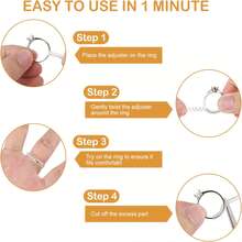 Transparent Invisible Ring, Small Size, Comes With Multi-Functional Transparent Ring Adjustment Tool. The Ring Is Made Of Elastic Material, Size Adjusted By Spring Wire Wrapping. Multiple Sizes Suitable For Different Ring Diameters And Styles, Prevents Ring Slipping. - B - View 3