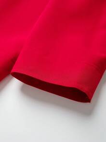 Jaket Penerbangan Wanita Lengan Panjang Kerah Tegak dengan Resleting untuk Musim Gugur/Dingin - Merah - View 4