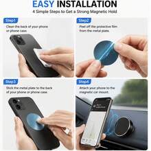 3PCS/2PCS/1pc Multifunctional Magnetic Phone Holder, No Drilling Required, Strong Magnetic Force, Storage & Fixing Functions, Desk Phone Stand For Offices Kitchens Bedrooms Bathrooms, Home Office, Daily Use, Holiday Gift - Mini Version - View 5
