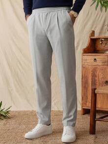 glestore Men's Vintage "Old Money" Style Loose Fit Pants: Minimalist & Fashionable, Suitable For All Seasons, Perfect For Daily Wear - Flint Stone - View 3
