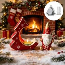 SILIKE LUFEI 2pcs Resin Silicone Mold Christmas Santa & Christmas Tree Candle Holder Set Decor Mold, Suitable For Making Resin, Plaster, Candle, Aromatherapy Products, Home Decor Display Silicone Mold - Silicone Mold - View 1