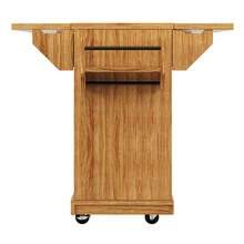 Flieks Foldable Serving Trolley, 95 Cm Kitchen Trolley With Ergonomic Height, PE Rattan Drawers, Mobile Rolling Trolley For Kitchen, Balcony & Camping - Natural - View 11