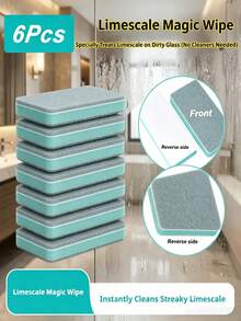 6Pcs/3pcs/1pc Glass Limescale Magic Scrub Cleaning Brush, Household Bathroom Mirror Shower Room Tile Powerful Limescale Water Stain Water Mark Removal Tool, Multi-Functional Window Glass Cleaning Tool - Multiple Styles - View 7