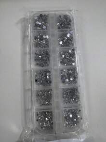 12-Piece 3D Silver Semi-Circular Pearl Nail Art Decoration Set, 2000 Flat Semi-Circular Pearl Nail Stickers, 6 Sizes Of Gold Semi-Circular Pearl Rhinestones, Suitable For Nail Art Design, DIY Crafts, Jewelry Making, Clothing And Shoe Decorations, And Nail Products. - Silver - View 9