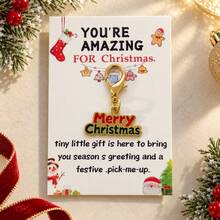1pc/Multi-Pcs Unisex Christmas Element Reindeer House Gift Candy Cute Pendant With Blessing Card Accessory, Christmas Gift Bag Charm, Wallet Accessory - Multicolor - View 2