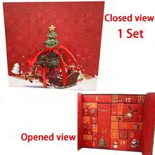 ChristmasDecorations,1 Set Christmas Countdown Calendar,Blue/Pink/Green/Red,Includes 24 Cardboard Treasure Boxes,Can Be Used To Fill Countdown Calendar Storage Boxes,Perfect Choice For DIY Gifts And Holiday Decorations - View 17