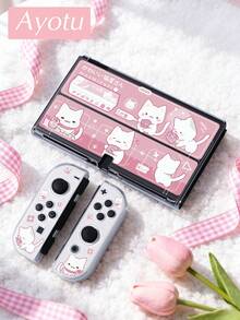 Ayotu Pink Cartoon Cat Game Console Pattern Protective Case, Compatible With Switch, Compatible With New Switch 2 (2025)/Switch NS/Switch OLED, Can Be Installed On Dock Without Removing Protective Case, Universal Game Controller Protective Cover, Switch Game Accessories, Anti-Drop, Anti-Slip, Anti-Scratch, Fashionable And Beautiful, Suitable For Autumn/Christmas/Back To School/Winter/Easter/Birthday Gifts And Other Occasions - View 15