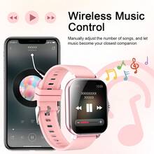 QAGSFLC Reloj inteligente con pantalla de llamadas y mensajes, reproductor de música, deportes para hombres y mujeres, conexión al teléfono, reloj inteligente de moda, seguimiento de actividad, notificaciones de mensajes, contactos, historial de llamadas, alarma, cámara remota, clima, temporizador, pantalla de información meteorológica, alarma, recordatorio de mensajes SMS, reloj electrónico de pulsera - Negro - Ver 6