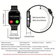 QAGSFLC Reloj inteligente con pantalla de llamadas y mensajes, reproductor de música, deportes para hombres y mujeres, conexión al teléfono, reloj inteligente de moda, seguimiento de actividad, notificaciones de mensajes, contactos, historial de llamadas, alarma, cámara remota, clima, temporizador, pantalla de información meteorológica, alarma, recordatorio de mensajes SMS, reloj electrónico de pulsera - Negro - Ver 8