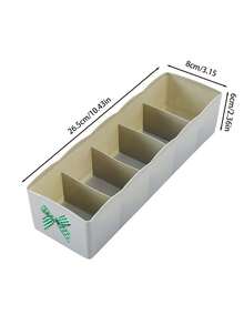 5 Grid Sock Storage Box With Bow,Plastic Drawer Organizer,Stackable Underwear Organizer Box,Desktop Cosmetic Organizer,Compartmentalized Storage Box,Multifunctional For Home Wardrobe Bathroom Desktop Storage,Wardrobe Organization,Housewarming Gift - Multicolor - View 11