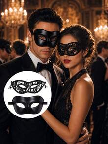 2pcs/1set Makeup Ball Couple Masks, Ball Masks, Suitable As Costumes And Props For Role-Playing, Halloween, Theme Parties, And Stage Performances - Multicolor - View 7