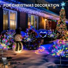 6/4Packs Solar Firework Lanterns, 240/360/480 LED, 8 Lighting Modes, Water-Resistant, Push Button Control, Semi Flush Mount, Non-Detachable, ≤36V, Lithium Battery, For Garden, Yard, Walkway, Lawn Decor - Solar Fireworks Light - View 7