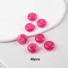 48Pcs 14mm Acrylic Imitation Jade Cloud Two-Tone Abacus Beads, Large Hole Loose Beads For DIY Handmade Bracelet Jewelry Making Accessories - 14mm Imitation Jade Large Hole Bead - View 7