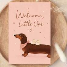1/3 Pcs Greeting Cardcute Dachshund Greeting Card For New Arrival Celebration And Baby Shower Gift For Friends And Family Greeting Card - Multicolor - View 8