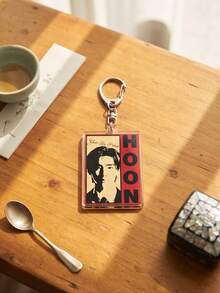 1pc/8pcs K-Pop EN-HYPEN Members Aesthetic Acrylic Keychains, Member Series Stamp Design, Rectangular Pattern Pendant, Backpack And Car Key Accessories, K-Pop Fans And ENGENE Fan Gifts - Multicolor - View 9