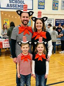 1Set/1pc Red White Striped Tall Hat With Cat Ears Headband + Oversized Red Bow Tie For Adults Kids Pets Halloween Birthday Party Cosplay Photo Props - Red and White - View 2