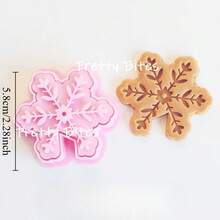 Hanging Cup Christmas Biscuit Mold Cartoon Snowhouse Gingerbread Man Cookie Cutter 3D Cookies Fondant Mold Cake Decorating Baking Molds - Pink - View 14