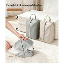 Waterproof Oxford Fabric Shoe Organizer With Dual Compartments, Portable Travel Storage For Footwear - Multicolor - View 5