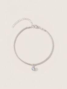 Valisandre 1 Vòng chân đính đá trang nhã màu bạc đầy sao sóng vòng chân dành cho nữ - Bạc - Xem 2