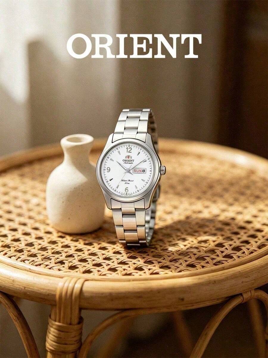 ORIENT Traditional Series Automatic Mechanical Women's Watch, White Dial With Numeric Scale And Dual Date, Stainless Steel Band, Minimalist Commuter Style, SNQ1T001WC - White - View 1