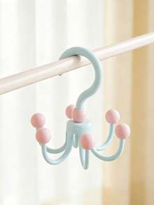 1pc Multi-Color Multi-Function Rotating Hook, Beaded 6-Claw Structure, Rotatable Design, Suitable For Hats, Bags And Scarves, Closet Rack, Suitable For Closet And Bathroom, Bathroom Decor And Accessories, Room Decor, Wall Key Hook - Multicolor - View 13