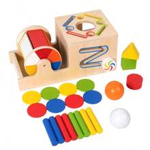6-In-1 Color Sorting & Shape Matching Textile Drum Toy Set For Kids, Sensory Training Game Toy For Boys And Girls, Christmas Gift, Birthday Gift - Multicolor - View 12