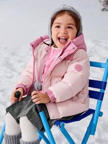 Balabala Tween Girl Thick Padded Coat Warm Soft Outerwear Loose Jacket For Boys Girls Winter Daily Outfit - Red Hue - View 2
