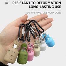 12pcs Set (6 Protective Covers + 6 Carabiners) Carabiner Squid Hook Covers, 3-Hook Set, Portable Accessory Kit, Outdoor Retractable Hanging Clips, Fishing Gear Accessories - Multicolor - View 8