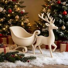 1pc Reindeer Sleigh Christmas Ornament Bowl, Dual-Purpose Holiday Tabletop Storage Decor, Creative Christmas Desktop Decoration Bowl, Suitable For Coffee Table, Dining Table, Entryway, Living Room, Holiday Party Home Atmosphere Decoration - Multicolor - View 5