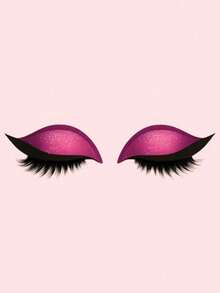 1pc Reusable Eyelash Stickers / False Eyelashes / Glitter Eyeshadow - One Size Fits All - View 12