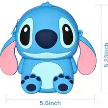 1/3/4pcs Disney Stitch Cute Cartoon Silicone Crossbody Coin Purse, Versatile Waterproof Bag - Multiple Styles - View 8