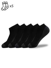 1/5/10 Pairs Men's Colorblock Short Socks, Casual Everyday Home Socks, Simple & Comfortable - Multicolor - View 8