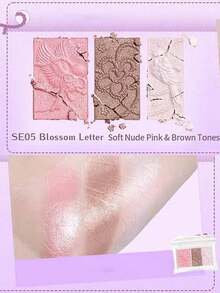 chéeryep Pillow Gem 眼影 SE05 Blossom Letter 5.5g，3色夢幻眼影盤，鑲鑽枕頭設計搭配3D壓花，柔霧與閃亮妝效，自然水光感，持久不褪色，防暈染，適合初學者，禮物首選 - SE05 花卉字母 - 查看 3