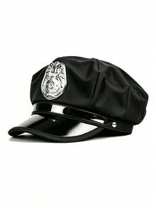 1pc Or 2pcs Unisex Embroidered Captain Hat Police Hat Octagonal Flat Top Hat, Uniform Prop Captain Hat, Suitable For Party Accessories Halloween Essential - A - View 8