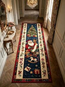1pc Santa Claus Reading Letter Hallway Runner Rug, Area Rug, Home Decor, Living Room Area Rug, Living Room Home Decor, Room Decor, Washable Rug, Christmas Gift - Multicolor - View 2