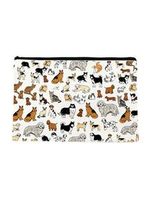 Cute Cat & Dog Print Cosmetic Bag / Toiletry Bag / Organizer - Machine-Washable Pouch Featuring Adorable Animal Patterns And A Minimalist Style; Perfect For The Gym Or Daily Use, And An Ideal Gift For The Holidays. - Multicolor - View 14