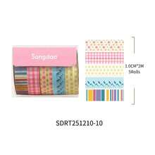 Chuchen Taoyao Series Dopamine Polka Dot Plaid Stripe Boxed Washi Tape DIY Planner Diary Sticker - A - View 16