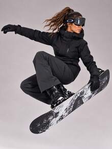 CZRLHYT Women's Hooded Softshell Jacket With Zipper Pockets, Suitable For Hiking, Camping, Climbing, Casual Outdoor Sports - Black - View 6