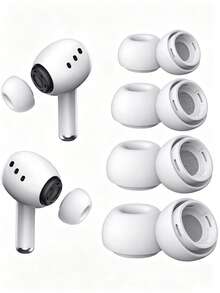 3 Pairs Soft Silicone Ear Tips/Ear Caps For AirPocases. Anti-Slip Noise-Canceling Replacement Ear Tips. Pro Bluetooth Headphone Accessories, Smart Headphone Ear Tips, AirPods4 Protective Case, Phone Ear Tips, Pencil Case, Room Decor Scene. - View 2