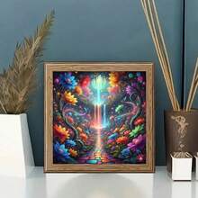 DIY 5D Diamond Painting Kit - Full Drill Round Diamonds, Floral Pattern, Home Decor Acrylic Craft Set, Frameless Gift Creative Diamond Painting Set - View 3