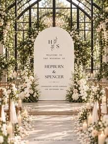 Customized Wedding Arch Fabric Decor Cover, Personalized Photo/Name/Date/Text, Polyester Double-Sided Stretch Backdrop, Party Decoration, Wedding Welcome Sign, Bridal Shower Gift, No Power Required, Suitable For Wedding, Birthday, Party - Multicolor - View 6