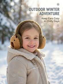 1pc Cute Cartoon Capybara Shaped Decorative Ear Muffs, Warm Soft Ear Covers, Suitable For Winter Outdoor Wear - Multicolor - View 3