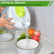 Escurridor de Verduras, Escurridor de Ensalada de Plástico Gran Capacidad, Fácil de Usar para Cocina, Lavar y Secar Lechuga y Hortalizas - L - Ver 5