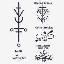 Boldink 1PC Healing Rune & Manifestation Temporary Tattoo Sticker, Waterproof Body Art Tattoo, Lasts 1-2 Weeks, Plant Juice Formula, And Gentle, Non-Irritating, Perfect For Daily Outfit Styling, Body Decoration, Unisex Chinese Style Gift, Must-Have For People - Black - View 4